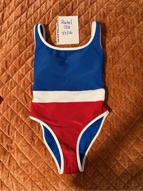 Lainsnow July 4th color block one piece